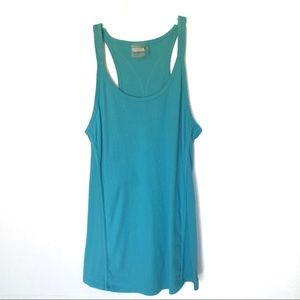 Athleta Blue Ribbed Racerback Workout Tank Top